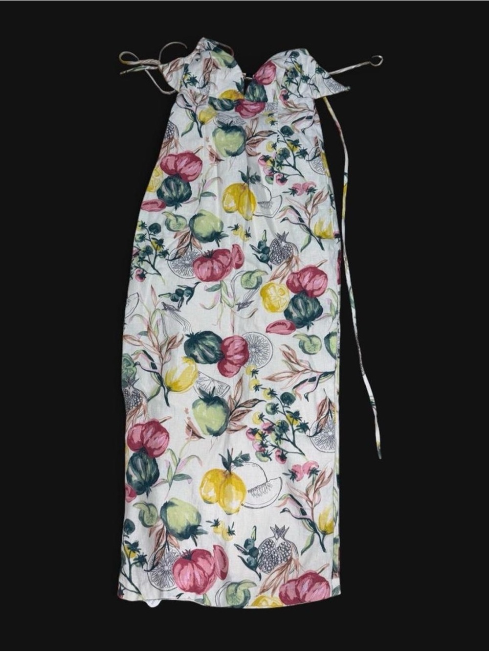 Abercrombie & Fitch White Floral Maxi Dress with Pink, Yellow and Green Accents